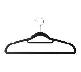 Противоскользящие вельветовые вешалки-плечики HOMSU набор 50 штук, черные HOM-1141 