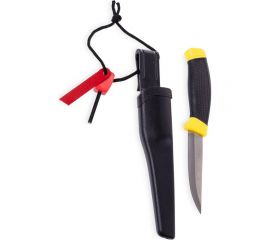 Нож с огнивом для кемпинга, рыбалки, охоты и активного отдыха MOBILE Forester в пластиковом чехле MT-9 