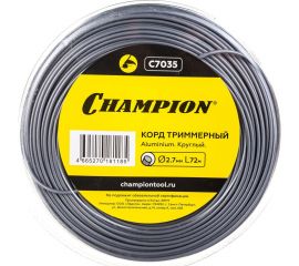 Корд триммерный Aluminium, нож для отреза (2.7 мм, 72 м, круг) CHAMPION C7035 