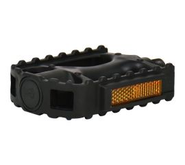 Педали Feimin FP-806B, 105х74мм, 1\2, база пластик, стальная ось, 12мм, рамка пластик, черные H000017419 