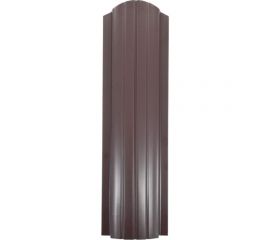 Металлический штакетник Таврос полукруглый, 0.45х105х1800 мм, полиэстер, глянец, RAL 8017 шоколадно-коричневый, двухсторонний 4003158 