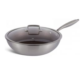 Сковорода-вок Edenberg с крышкой 32 cм нержавеющая сталь тефлон EB-14110 