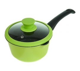 Ковш FERCASTI Color 1,6 л, литой алюминий, со стеклянной крышкой, зелёный F/К-16-GR 