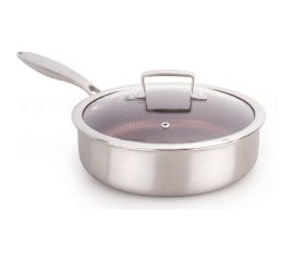 Глубокая сковорода Edenberg с крышкой 24 см нержавеющая сталь тефлон EB-14154 