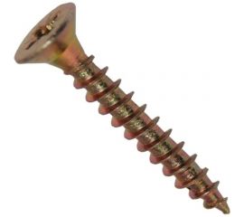 Потайной универсальный шуруп Метизный двор 4,0x25, желтый, 1000 шт. 4607159063250 