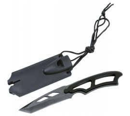 Ультралегкий нож с титановым покрытием в пластиковом футляре со свистком, на шнурке Forester MOBILE OEC-6 