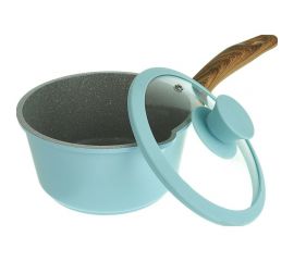 Ковш FERCASTI Color 1,6 л, литой алюминий, со стеклянной крышкой, голубой F/КВ-1-BL 