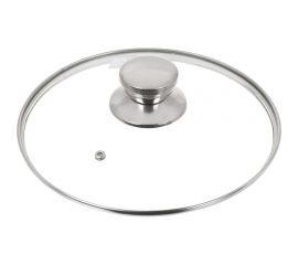 Крышка для посуды DANIKS стекло, 22 см, металлический обод, кнопка нержавеющая сталь, д5722 430307 