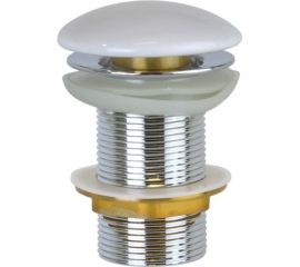 Донный клапан BRONZE DE LUXE без перелива, белый (керамическая крышка) 1001/1W 