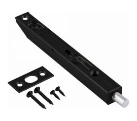 Торцевой шпингалет для распашных дверей НОРА-М 5 1/2" черный 18899 