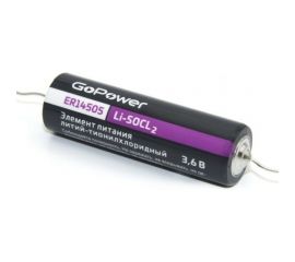 Батарейка GoPower 14505 PC1 Li-SOCl2 3.6V с выводами (1/10/500) 00-00015332 