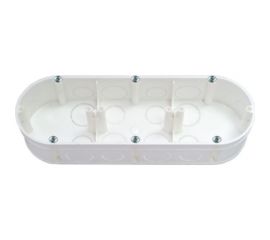 Коробка Bylectrica для 3-х местной рамочно-узловой сборки с винтами, для бетона и кирпича, 212x70x42 К-214 исп.1 