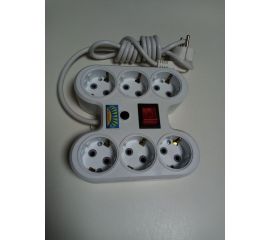 Сетевой фильтр ПЕРЕСВЕТ+ удлинитель на 6 гнезда, шнур ПВС 3х0,75, 3м 4620003920585 