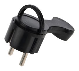 Плоская угловая вилка Евро REXANT с заземлением 16 А черная 16-0736 