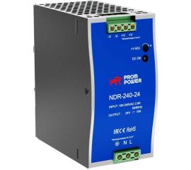 Источник питания Prompower ndr-240-24, на выходе 24 В DC, 10 а, 240 Вт. входное 85-264 В AC (120-370 В DC) NDR24024 