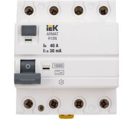 Выключатель дифференциального тока IEK ARMAT R10N 4P 40А 30мА тип A AR-R10N-4-040A030 