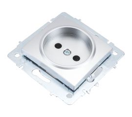 Розетка Lezard KARINA без заземления, керамика, матовое серебро 707-4388-121 