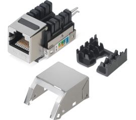 Вставка Cabeus Keystone Jack RJ-45(8P8C), категория 5e, экранированная, заделка тип 110 KJ-RJ45-Cat.5e-SH-90 