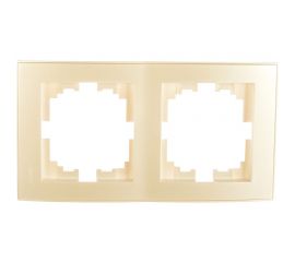 Двухместная вертикальная рамка LEZARD RAIN б/ вст жемчужно-белый металлик 703-3030-152 