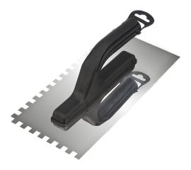 Нержавеющая гладилка REXANT 130х270 мм, зуб 4х4 мм, пластиковая ручка 89-0252 