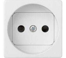 Двухполюсная розетка Simon без заземления, с защитными шторками, широкий модуль, S27, белый 27431-65 