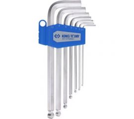 Набор Г-образных шестигранников с шаровым окончанием (2,5-10 мм, 7 предметов) KING TONY 20107MR01 