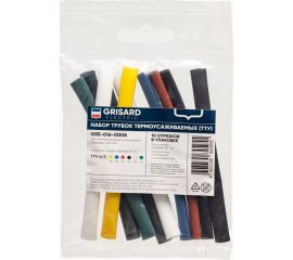 Набор термоусаживаемых трубок Grisard ElectricТТУ 6/3 (4хЧ, 2хБ, К, С, Ж, З) (10x10см/упаковка) GRE-016-0008 