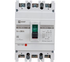 Автоматический трехполюсный выключатель EKF ВА-99М/250 200А 25кА РЭ2000А mccb99-250-200m 