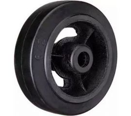 Большегрузное чугунное колесо D 46 100 мм, без крепления (черная резина, роликоподшипник) TOR 1027160 