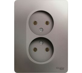 2-местная розетка Schneider Electric скрытой проводки Glossa 16А IP20 250В без заземления в сборе платина GSL001220 