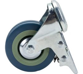 Колесо серая резина под болт отверстие 10 мм с тормозом SCHGB93 75 мм MFK-TORG 3057075 