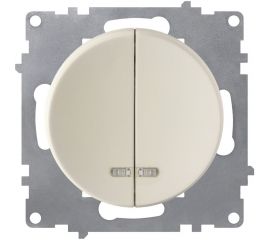 Двойной выключатель с подсветкой OneKeyElectro, цвет бежевый 1E31801301 2172802 