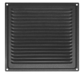 Решетка вентиляционная 200x200 мм, с сеткой, черная Домарт 170940 