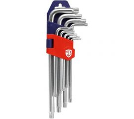 Набор Г-образных ключей WORKPRO 9шт TORX с отверстием WP222002 