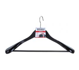 Вешалка-плечики BRABIX Люкс, анатомическая, дерево, антискользящая перекладина 601165 