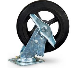 Колесо большегрузное поворотное SCdb 80 200 мм обрезиненное с тормозом (N) TOR 1024162 