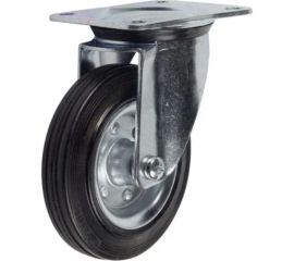 Промышленное усиленное колесо SRC 80 200 мм, площадка, поворотное, черная резина, роликоподшипник TOR 1027187 