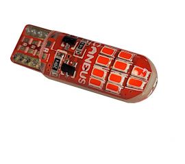 Светодиод Nord-Yada 12 В, T10, W5W, 20x3014SMD, c обманкой, красный 2 шт 908828 