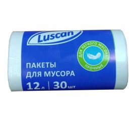 Мешки для мусора 12 л, белые, пнд, 6 мкм, в рулоне 30 шт, 32x50 см Luscan 1694305 