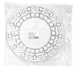 Ажурная бумажная салфетка AVIORA круглая, 30 см, 250 шт/уп 104-061 
