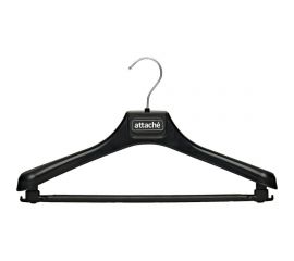 Анатомическая вешалка-плечики Attache с039, пластик, черный, съемная перекладина размер 44-46 1740071 