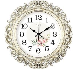 Круглые настенные часы Apeyron золотая патина, пластик, диаметр 40.5 см, бесшумные PL2209-263 