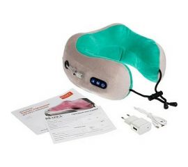 Дорожная подушка-подголовник для шеи BRADEX с завязками, серо-зелёная KZ 0558 