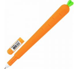 Фигурная шариковая ручка ЮНЛАНДИЯ Морковка мягкий силиконовый корпус, синяя, узел 0.7 мм 143778 
