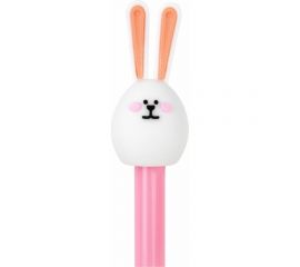 Шариковая ручка ЮНЛАНДИЯ Ушастый зайка с топпером, корпус ассорти, синяя, узел 0.7 мм 143782 