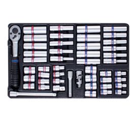 Набор торцевых головок с принадлежностями (1/4"", ложемент, 48 предметов) KING TONY 9-2548CR 