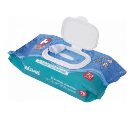 Антибактериальные влажные салфетки ЛАЙМА Antibacterial 72 шт, клапан крышка 129997 