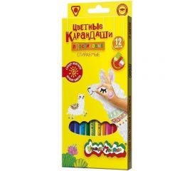 Набор цветных карандашей Каляка-Маляка 12 цветов стираемые с ластиком трехгранные пластик ККМП12 