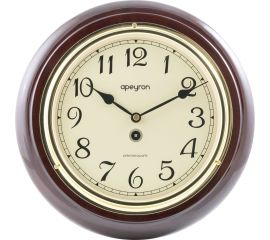 Круглые настенные часы Apeyron лакированное темное дерево массив гевеи, размер диаметр 28.5 см, бесшумные WD2207-970-2 