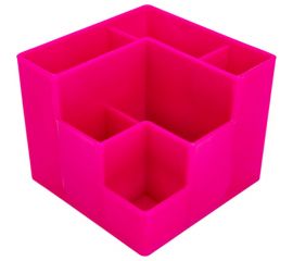 Подставка для канцелярских мелочей ОСКОЛПЛАСТ 6 отделений, розовая 601-11 